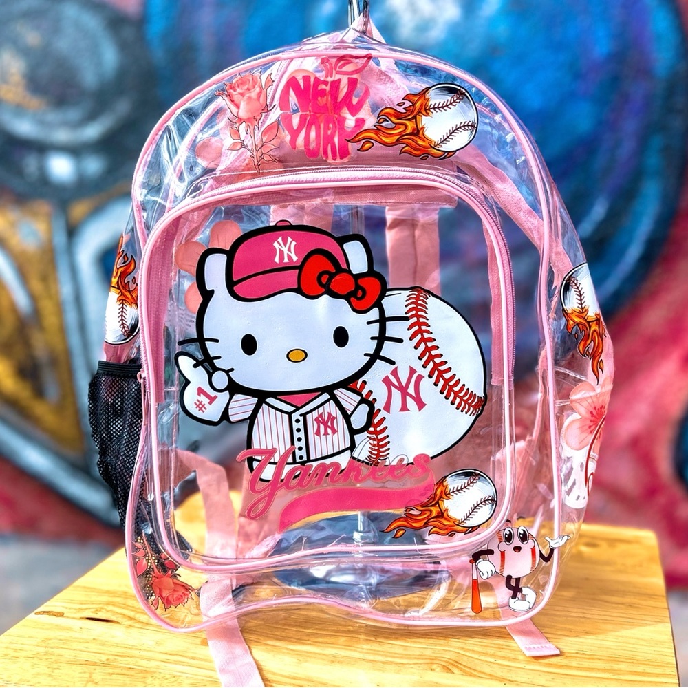 KAWAII NY Baseball Clear Backpack 15” - Pink